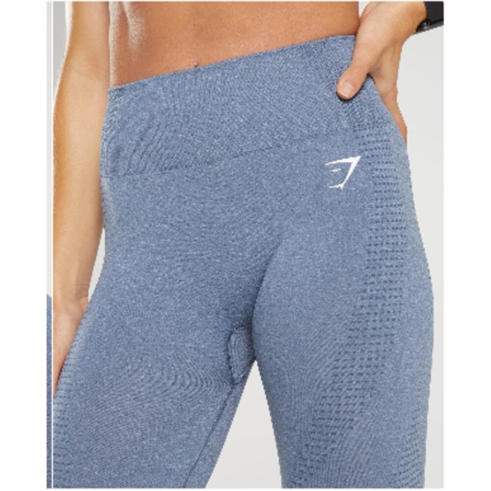Gymshark Vital Seamless 2.0 Evening Blue Marl 7/8 Length Leggings Size Small - Picture 8 of 10